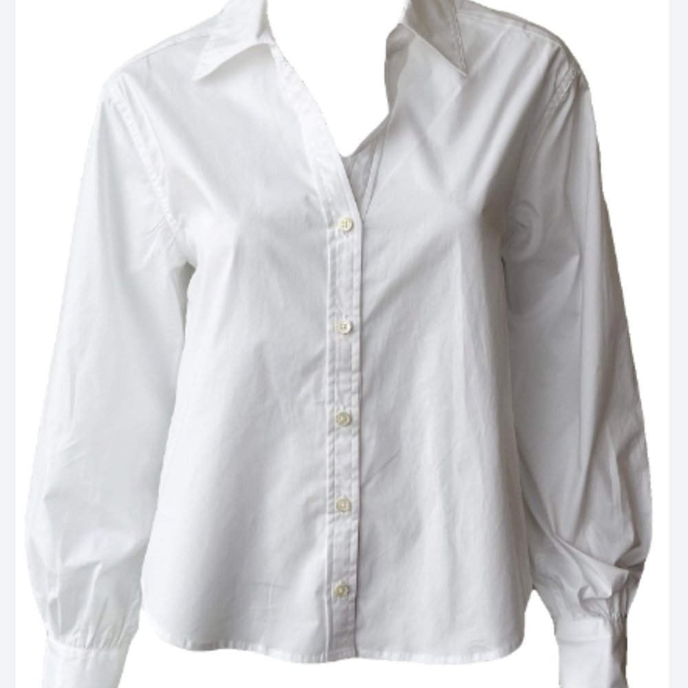 ✨ NWT JONATHAN SIMKHAI Standard Poplin Tie Back Shirt in Size M